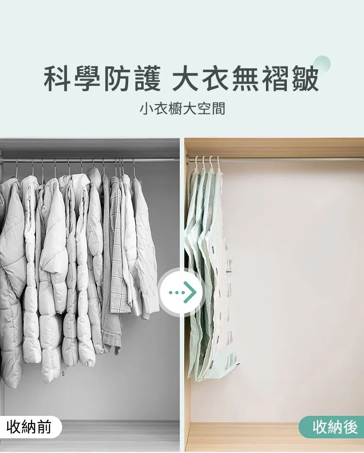 🔥【收納省空間神器🧺】免抽氣真空壓縮袋 不用手泵、不用電泵,單純滾壓就能排出空氣,操作零門檻超省事🥳!加厚耐撕材質,防刺穿不漏氣,棉被、羽絨服、厚外套、玩偶都能裝,壓縮後體積直接縮小一半,衣櫃、床底瞬間騰出超多儲放空間✨。密封條緊實鎖氣,隔濕防潮、防黴防蟲,梅雨季再也不怕衣物發霉有異味,租房、小家必囤收納好物👍 - 1